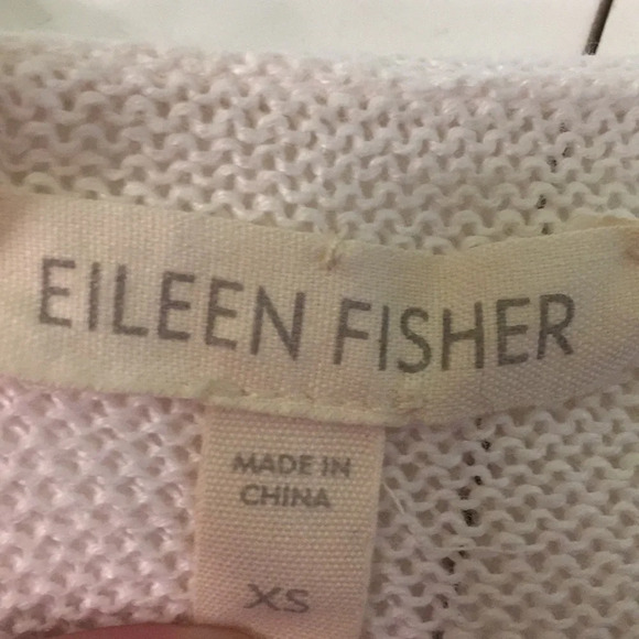 Eileen Fisher Fine Gage Thin Striped Linen Sweater XS - Picture 4 of 4